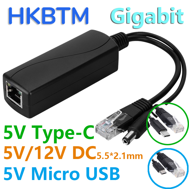 Power Over Ethernet - HKBTM Gigabit PoE-Splitter für IP-Kameras, Raspberry