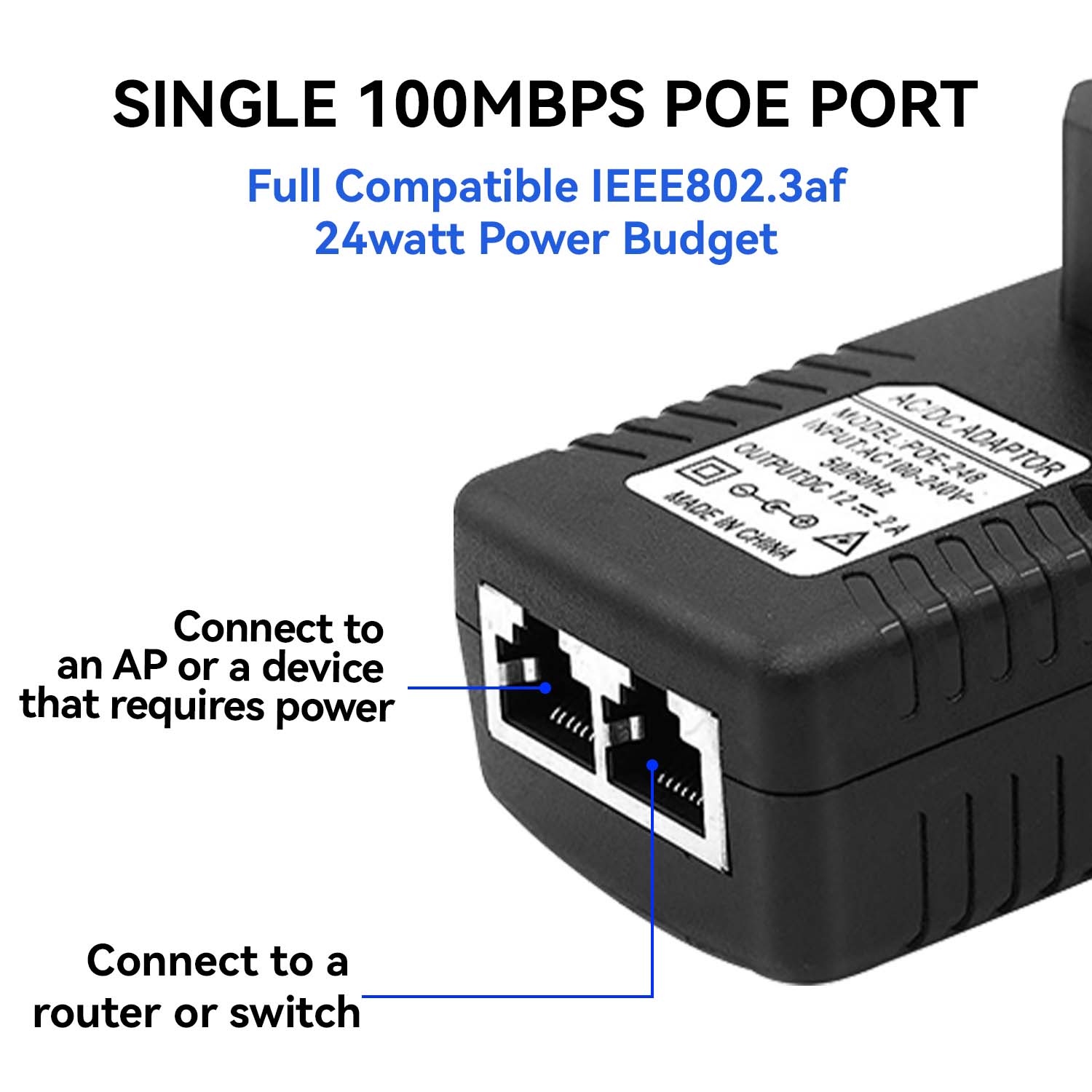 48V/12V POE-Injektor Ethernet  – Power Over Ethernet Bewertung und Preis
