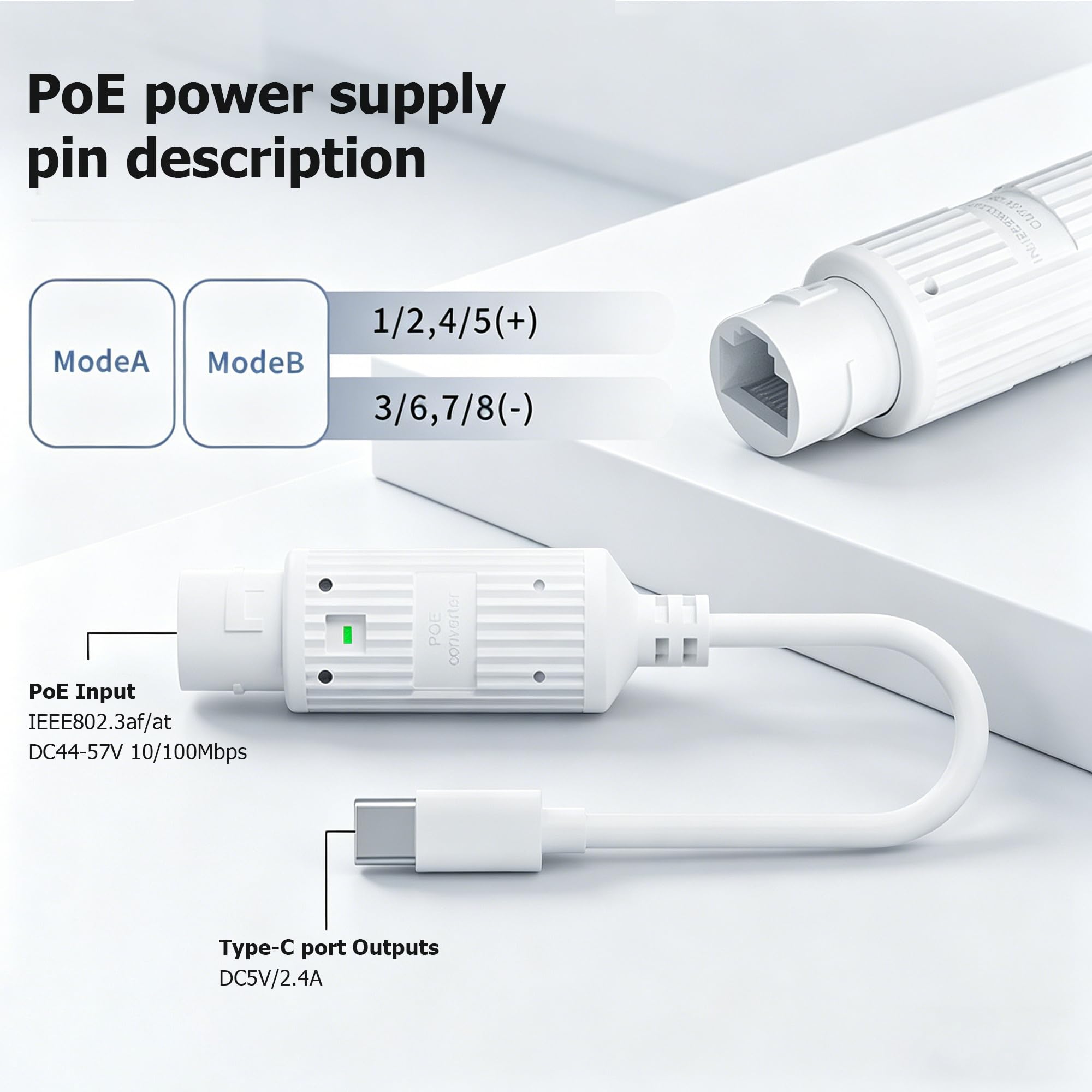 POE zu USB-C Stromwandler RJ45 – Power Over Ethernet Bewertung und Preis
